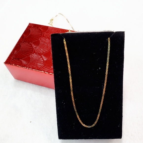 Authentic Real 18k Solid Yellow Gold Chain Necklace 16" - Picture 1 of 3